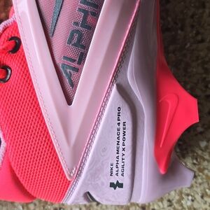 Nike Alpha Menace 4 Pro Pink and White Cleats